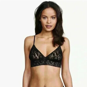 NWT $58 Hanky Panky Women's Signature Lace Crossover Bralette Black -xxs